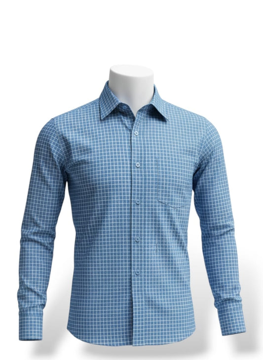 Sky LG Check-Shirt